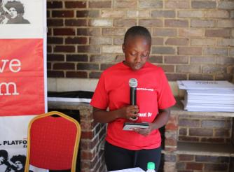Margaret Lungu-Youth Activist..delivered the speech for youths